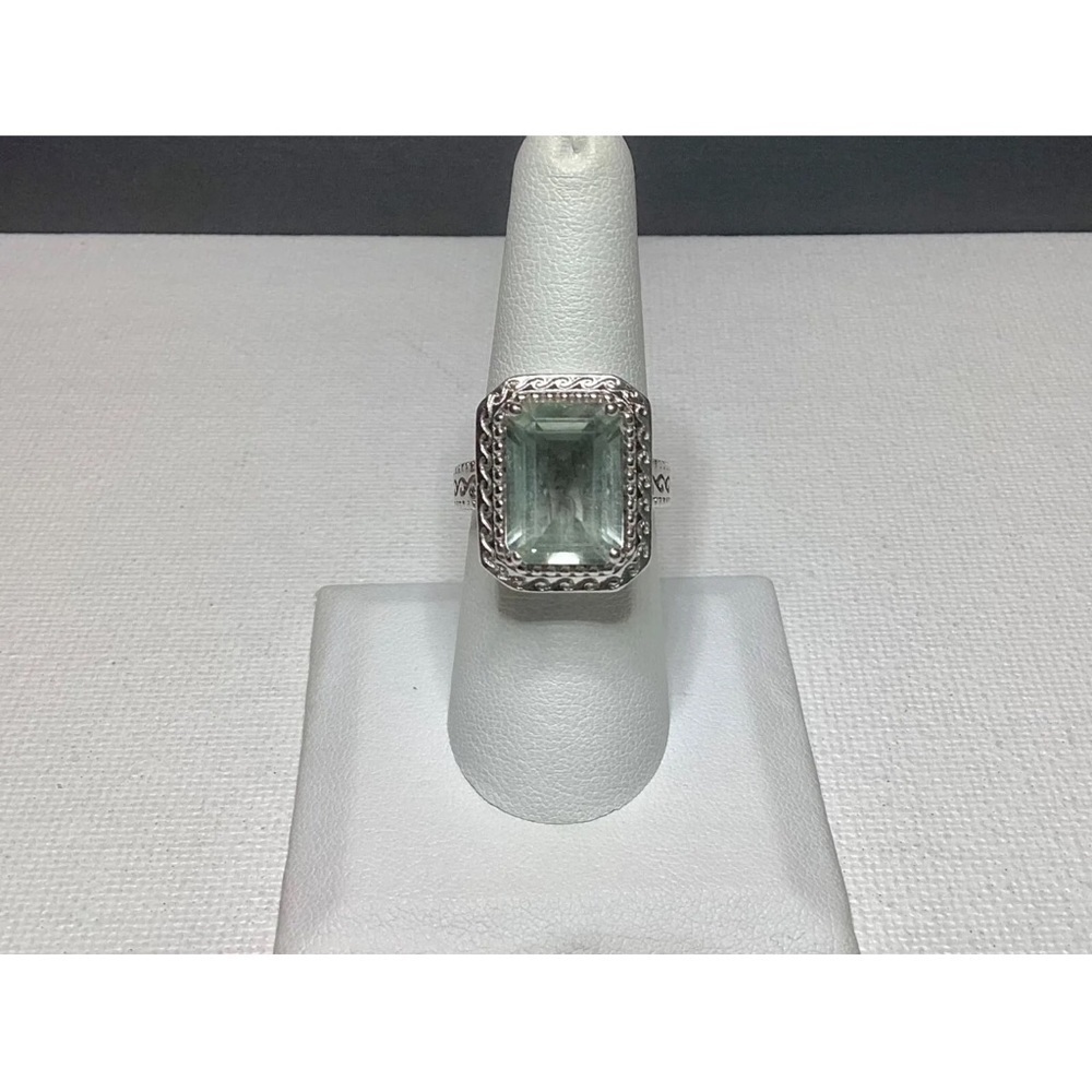 💚Rectangular Cut Quartz Sterling Silver Ring by Sai Krishna Jewelry SZ 7💚 - Picture 8 of 11